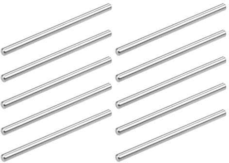 sourcing map 10 Stück Etagenbett Dübel Stifte Regal Geringe Stützregale 3mm x 50mm 304 Edelstahl Silber Ton
