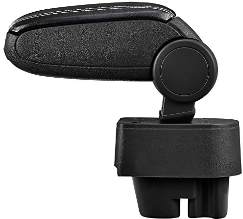LP Trade Accoudoir Central pour 207 | Accessoire Console de Rangement et Repose-bras avec Compartiment Organiseur | Pièce Détachée d'Intérieur de Voiture | Simili Cuir Noir - Couture Blanche