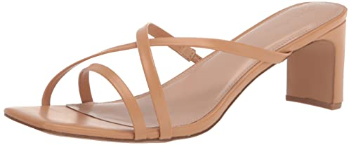 The Drop Amelie Riemchensandalen Karree-Zehenpartie Sandalen mit Absatz, Beige, 43 EU