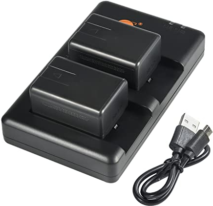 VW-VBK180 (Pack of 2) Rechargeable Battery Battery and Dual Charger Compatible with Panasonic SDR-H100 H101 H85 S50 S70 S71 T70 T71 T76 HC-V10 HC-V100 HC-V100M HC-V500 etc.