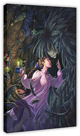 HUANGCHOU Anime-Poster Howl's Moving Castle 18 Leinwandposter Wandkunst Dekor Druck Bild Gemälde für Wohnzimmer Schlafzimmer Dekoration 60 x 90 cm Rahmen style1