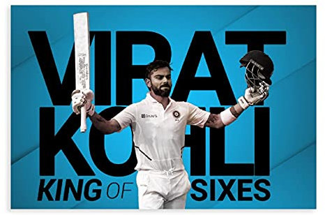 Virat Kohli Poster Indien Cricket Art 11 Leinwand Wand Schlafzimmer Dekor Bild Sport Landschaft Büros Raumdekor Geschenk Ungerahmt: 50 × 75 cm