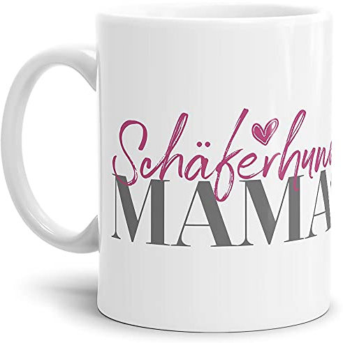 PfotenSchild Tasse für Hundebesitzer - Hunderassen Mama - Persönliche Geschenkidee - Hundetasse für Hundemamas Schäferhund - 300 ml