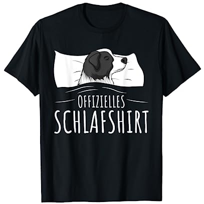 Offizielles Schlafshirt Border Collie Hund T-Shirt