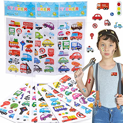 140 Sticker * AUTOS + FAHRZEUGE * als Mitgebsel, Geschenk oder zum Basteln | Auto Aufkleber zum Kindergeburtstag und Mottoparty | plus Stickerbuch