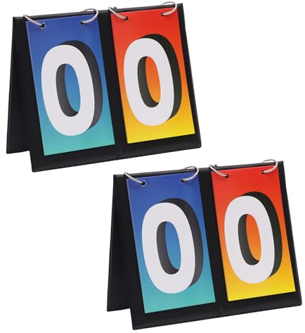 aupawdy 2 Stück Anzeigetafel, Sportanzeigetafel, Digit Flip Sport Anzeigetafel Tragbare Flip-Anzeigetafel Anzeigetafel Zahlen für Sport Tischtennis Basketball Volleyball Indoor Outdoor