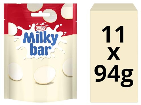 Milkybar Weiße Schokolade Riesen Bar Buttons Sharings Bags, 11 x 94 g, 12 g