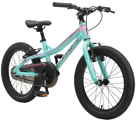BIKESTAR Kinder Fahrrad Aluminium Mountainbike mit V-Bremse für Mädchen und Jungen ab 5 Jahre | 18 Zoll Kinderrad MTB | Mint