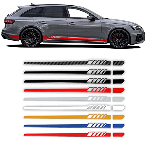 Auto Seitenstreifen Seitenaufkleber Aufkleber Grafiken, Für Audi A3 A4 A5 A6 A7 Q2 Q3 Q5 RS3 RS4 RS5 TT S5 S6 S7 Autotür Seitenstreifen Rock Aufkleber Körper Vinyl Aufkleber