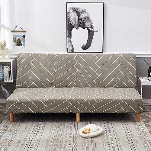 Hiseng Sofabezug 3 Sitzer Ohne Armlehne, Moderner Druck Clic Clac Sofahusse Stretch Schutzhülle Protector Bettcouch Schonbezug Couch überzug Sofabettüberzug (gestalten,190-210cm)