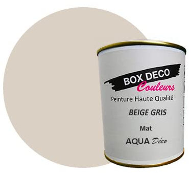 BOX DECO COULEURS - Pintura de pared acrílica con aspecto mate (750 ml, color beige y gris