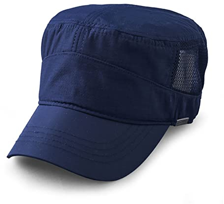 Pyrafox Herren Army Cap: Sommer Schildmütze & Sonnenhut - Männer Military Cuba Basecap, Baseball Schildkappen, Mütze, Hut - Kopfbedeckung für Army & Sommer, M L 58 59 60 cm blau