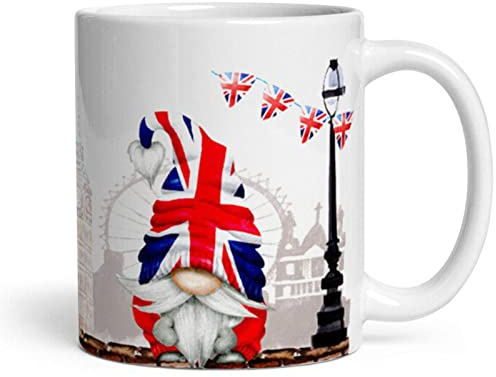 Ditanpu 350 ML Mug Coronation of King Charles III, King Charles Mug Union Jack Charles III Coronation Tasse À Café en Céramique pour Collègues, pour Servir du Café, du Cappuccino La Tasse À Th