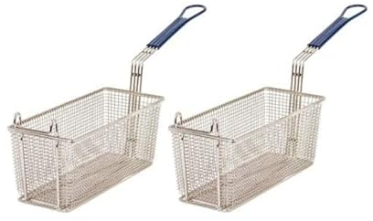 2X Commercial Deep Fat Fryer Basket 34x14x14cm Compatible With Blue Seal Fryer Gas and Electric Catering Deep Fat Frying Fits GT18 GT45 GT45E GT46 GT46E GT60 GT60E