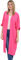 Malito - Damen Kimono - Cardigan für den Sommer - Tunika Poncho Blazer für den Alltag - Strand Party Bikini Cover Up Basic 2342 (Größe: 34-42 rosa)