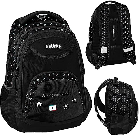 PASO BU23TK-2708, Schulrucksack Music BeUniq, Black