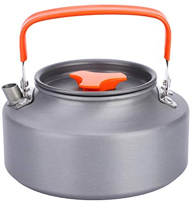 HUAOSN Théière en Aluminium de 1,1 L, Théière À Café Polyvalente Portable Avec Poignée Orange Théière en Aluminium Compacte pour Les Aventures[6.7in-orange]