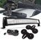 PICAA Gebogen 32 Zoll 405W LED Arbeitsscheinwerfer mit Magnetische Halterung Kabelbaum Kit, Tri-Reihen LED Lightbar Lichtbalken 12V Lichtleiste Auto Offroad Zusatzscheinwerfer