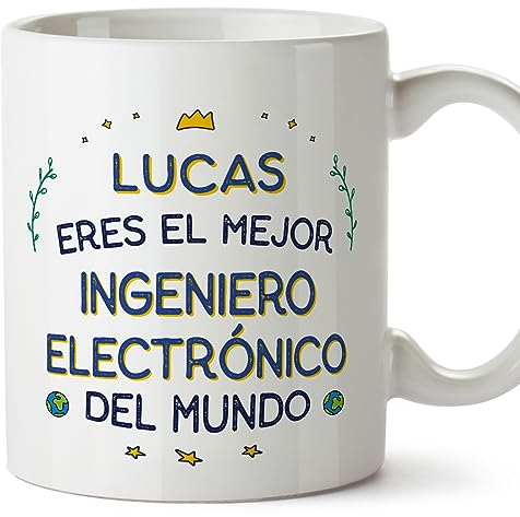 MUGFFINS Tazas Personalizadas para INGENIERO ELECTRÓNICO hombre - En Español - Mejor del Mundo - 11 oz / 330 ml - Regalo Personalizable original y divertido