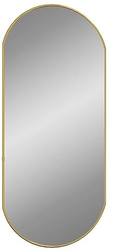 vidaXL Espejo de Pared Ovalado Colgante Decoración Dormitorio Habitación Salón Sala de Estar Pasillo Tocador Cuarto de Baño Entrada Dorado