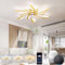 LJX Ceiling Fans with Lamps and Remote 78cm LED Fans with Lights Work with Alexa and Google Assistant Silent Timer 6 Speed Reversible Fan Lighting for Bedroom Living Room, Gold