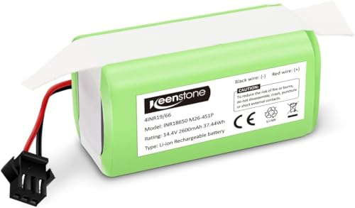 Keenstone Ersatzakku für eufy RoboVac, 2600mAh Kompatibel mit RoboVac 11 11S 11S MAX 15C 15T 25C 25C Max 30 30C 30 Max 35C, G10 Hybrid G20 Serie G30 Serie G40 Hybrid+, Tesvor X500 Akku, mit Bürste