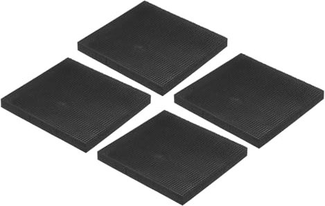 PATIKIL 4 Stück Gummi Unterlegscheiben, 100 x 100 x 10 mm (OD*ID*H) Gummispacer, Quadrat Gummidichtung, Schalldämpfung Gummiringe Flachdichtung für KFZ-Bereich, Motorradmontage