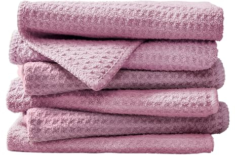 EURSPEUNG Toalla Microfibra, Trapos Cocina, Multiusos para Lavavajillas, Paños de Limpieza de Ventanas, Paños de Cocina, Toalla Secado Coche, Verde, 6 Unidades Rosa, Tamaño 30x30CM