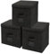 Augfox Set of 3 Kallax Stylish Storage Cubes - Durable Photo Storage Boxes with Lids for Clothes, Books, and Toys (Black, 32x32x32cm)
