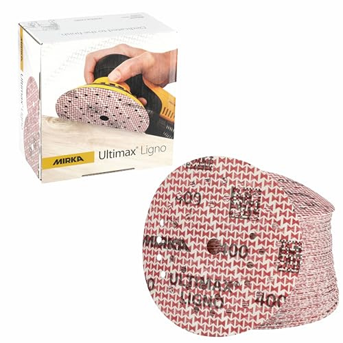 Mirka Schleifscheiben Ultimax Ligno Ø 125 mm Klett Multifit Korn 400 | Multi-Lochung für effizientes Staubabsaugen ideal zum Schleifen von Holzoberflächen Korn 400 hohe Schleifleistung langlebig