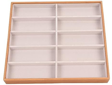 DADEA Sonnenbrillenständer, Brillenständer mit Kleinem Ständer, Brillen-Organizer, Stilvoll, Leicht, Tragbar, Robust, Großes Fassungsvermögen, 10 Fächer, Sonnenbrillenbox für Zuhause, Einkaufszentrum