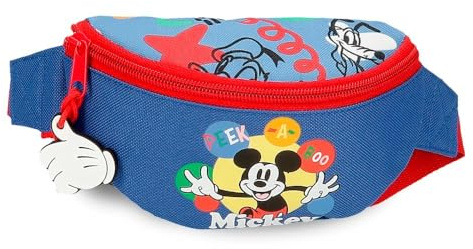 Joumma Bags Disney Mickey Peek a Boo, Schultasche, Kulturtasche, aus Polyester, perfekte Größe, um es in Ihrem Rucksack oder Aktentasche zu tragen.