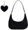 HIOQFR Y2k Shoulder Bag Women HandBag Small Aesthetic Tasche Damen Umhängetasche Handtaschen Kleine Mini Handtasche Teenager Mädchen Unterarmtasche Frauen Schultertasche Elegant Achsel Tasche-Schwarz