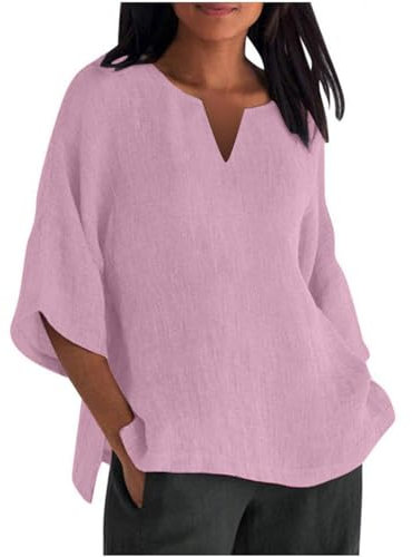 Deal of The Day Prime Today Bluse Donna Eleganti Curvy Camicie da Donna Maniche Corte Top Donna Elegante Lilla Camicia Fantasia Donna Colletti Camicie Donna Mio Ordine in Offerta