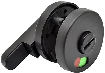 TERNCOEW Verrou de porte en métal noir pour toilettes et cabine de douche - Lock - Rim Lock - Noir