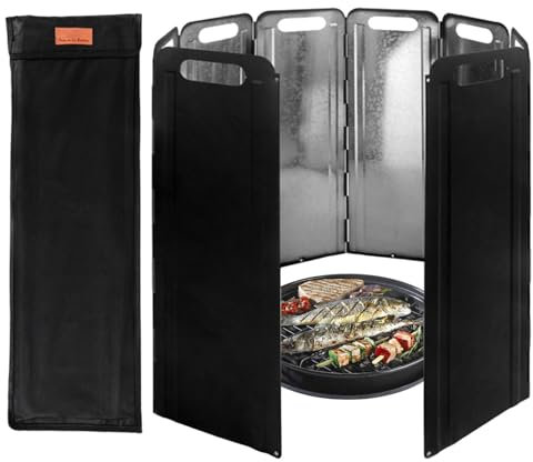 Pare-brise en fer galvanisé | Pare-vent pour réchaud de pique-nique | Pare-vent pliable pour réchaud de camping | Pare-vent portable pour cuisine en plein air, barbecue pique-nique