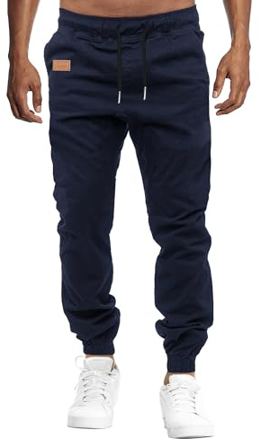 VMSUCIJ Mens Cargo Trousers Joggers for Men UK Work Trousers Outdoor Pants Cotton Chinos Regular Fit Multi-Pocket,Blue 01,M