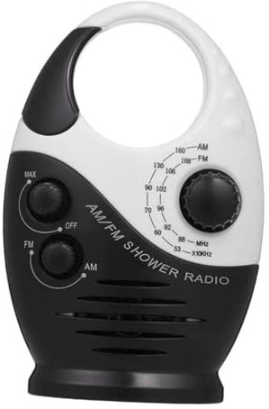 HOMSFOU Wasserdichtes Batterie-Radio Mit Haken Tragbarer Musikplayer Für Dusche Am Fm-Radio Notfall-campingradio Mit Einstellbarer Lautstärke Für Badezimmer Und Outdoor-aktivitäten