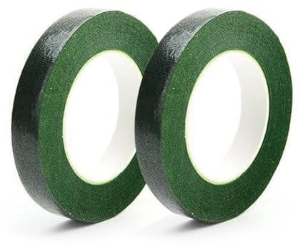 MVPACKEEY 2 Rolls Green Florist Tape (1.2cm Width, 36.5cm Length) - Perfect for Crafts, Bouquets & Vases