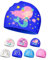 Bonnet de Bain pour Enfants 4-12 Ans, Bonnet Piscine Enfant en Silicone, Imperméable et Antidérapant (Fille de la mer Bleue)