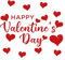 Fensteraufkleber Happy Valentine's Day - Valentinstag Dekorationen für Schaufenster - Fensterbilder - Aufkleber in Herzform Rot