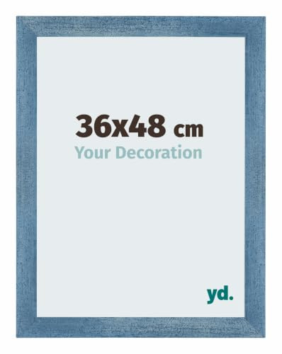 yd. Puzzlerahmen 36x48 Hellblau Gewischt - MDF rahmen Mura | Your Decoration, Geeignet für Puzzles mit 500-1000 Teilen, Antireflex-Acrylglas aus Kunststoff , Wandmontage, Made in Holland