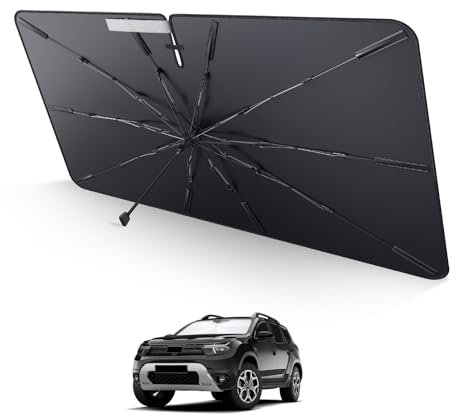 LUWU Parasol Coche Compatible con Dacia Duster HM 2018-2024 2025 Parasol para Parabrisas Delantero Plegable Protección UV Accesorios Duster HM