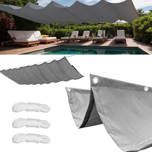 WRQIOO Einziehbare Welle Sonnensegel, 1.5 x 2 m Sonnensegel Einziehbares Wasserdichtes, UV-Schutz Welle Aufrollbar Segeltuch, Verstellbar Sonnen-Segel mit 3 Seilspannmarkise Für Outdoor