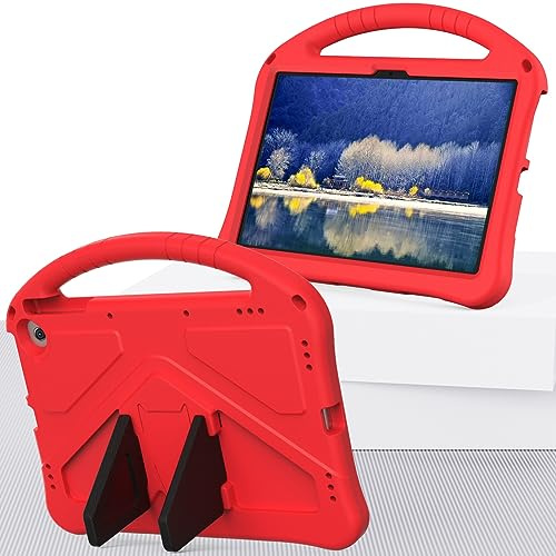 Tablet-Schutzhülle, leicht, stoßfest, kinderfreundlich, kompatibel mit Fire Max 27,9 cm (11 Zoll), mit Griffständer, verdickter Eckenschutz, Rot