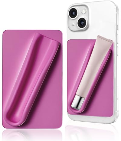 FUGLUS Lipgloss-Schutzhülle für Handy, lipgloss handyhülle,handyhülle lipgloss halter,handyhülle mit lipgloss halter, Lippenhalter, kompatibel mit iPhone, Samsung, Galaxy, Android-phones (Rosenrot)
