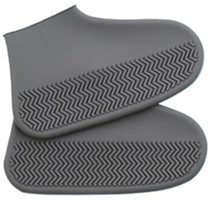 WSQHAO 4 Paar Silikon-Galoschen, wasserdichte Überschuhe for Regenstiefel, Gummi-Regenüberschuhe, Schuhe, Schutz, Unisex, Anti-Rutsch Für Regen(Gray,M)