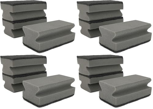 IDEA HOME 3 esponjas de Limpieza, esponjas para Barbacoa, Limpiador de Parrilla, estropajos, esponjas de Limpieza, Esponja Universal, Color Negro y Gris (Paquete de 4)