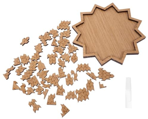 Beaupretty Holzpuzzle Intelligenzspielzeug für Erwachsene und Kinder Einzigartiges Unregelmäßiges Puzzlespiel Gehirntraining und Stressabbau Spielzeug für Puzzlefans