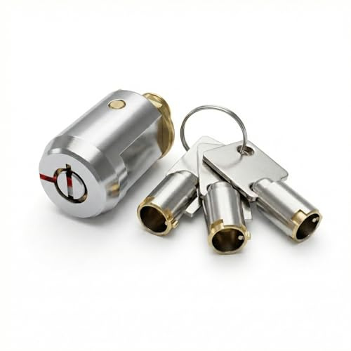 Heavy-Duty 3/4 inches （19mm） Roll-Up Door Cylinder Lock with 3 Alloy Keys for Storage Unit.Premium Self-Storage Locker Cylinder Lock Set (Includes 3 Keys) (Design 002, 2, Count)